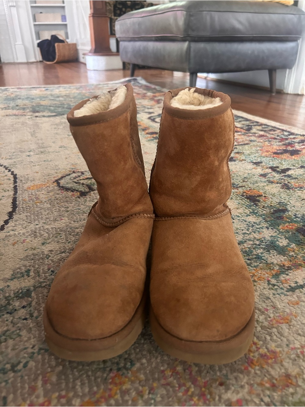 UGG Chestnut Short Suede Shearling Boots